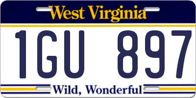 WV license plate 1GU897