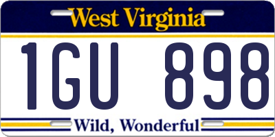 WV license plate 1GU898