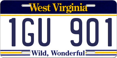 WV license plate 1GU901