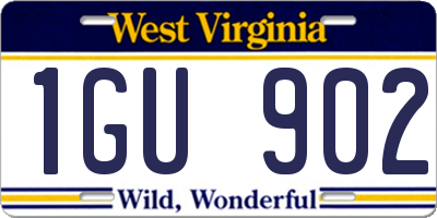 WV license plate 1GU902