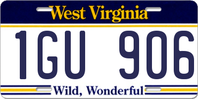 WV license plate 1GU906