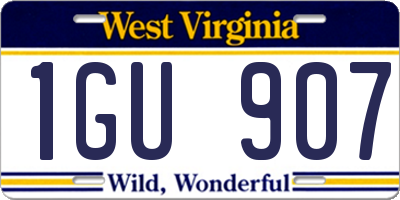 WV license plate 1GU907