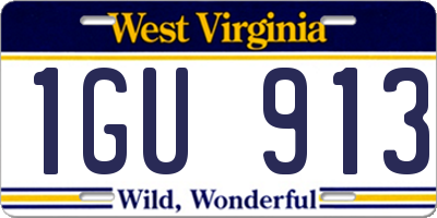 WV license plate 1GU913