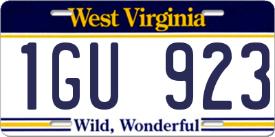 WV license plate 1GU923