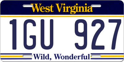 WV license plate 1GU927