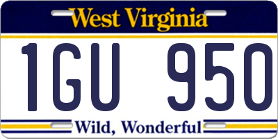 WV license plate 1GU950