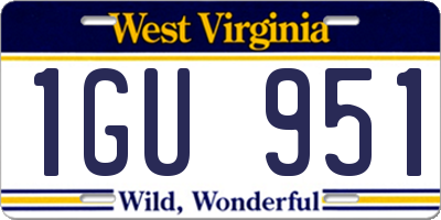 WV license plate 1GU951