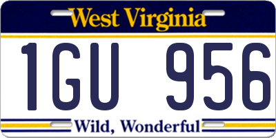 WV license plate 1GU956