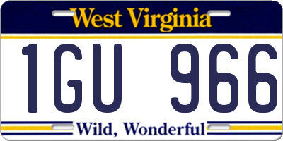WV license plate 1GU966