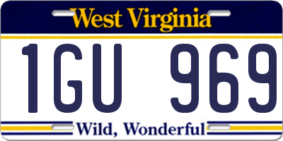 WV license plate 1GU969