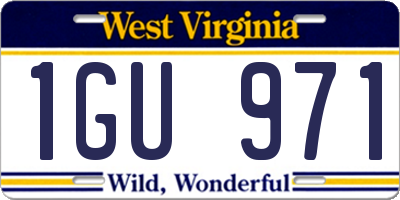 WV license plate 1GU971