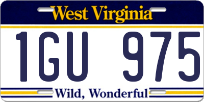 WV license plate 1GU975