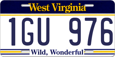 WV license plate 1GU976