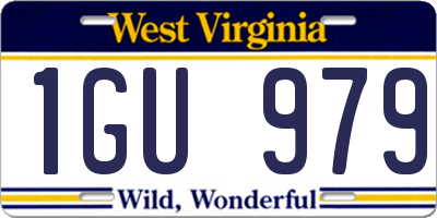 WV license plate 1GU979