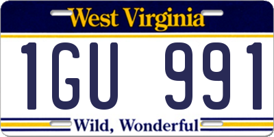 WV license plate 1GU991