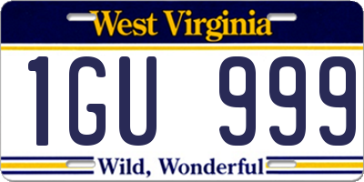 WV license plate 1GU999