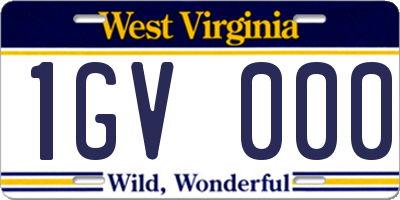 WV license plate 1GV000