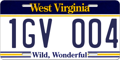 WV license plate 1GV004
