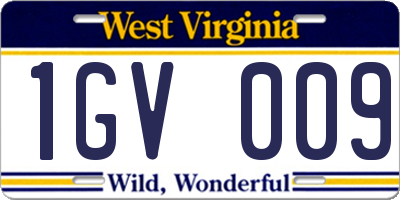 WV license plate 1GV009