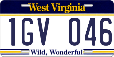 WV license plate 1GV046
