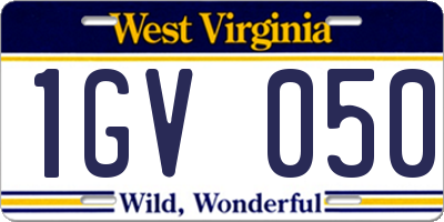 WV license plate 1GV050