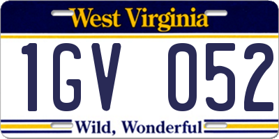 WV license plate 1GV052