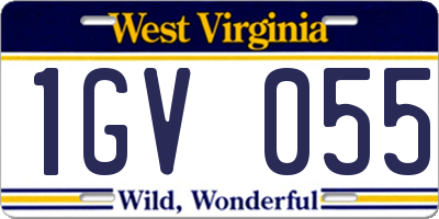 WV license plate 1GV055