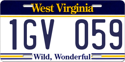 WV license plate 1GV059