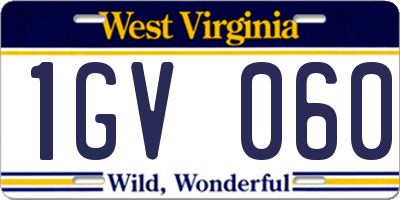 WV license plate 1GV060