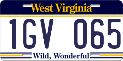 WV license plate 1GV065
