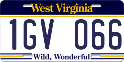 WV license plate 1GV066