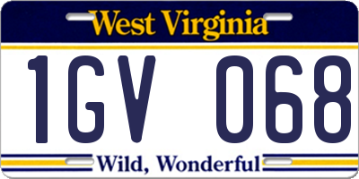 WV license plate 1GV068