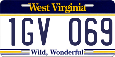 WV license plate 1GV069