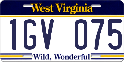 WV license plate 1GV075