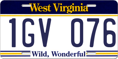 WV license plate 1GV076