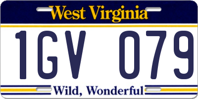 WV license plate 1GV079