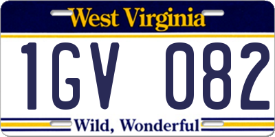 WV license plate 1GV082