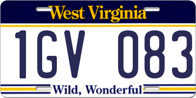 WV license plate 1GV083