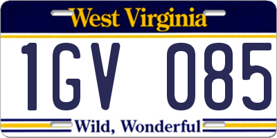 WV license plate 1GV085