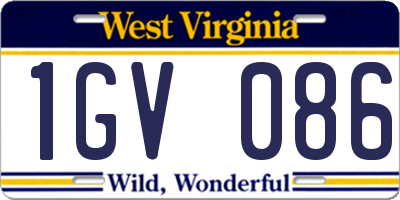 WV license plate 1GV086