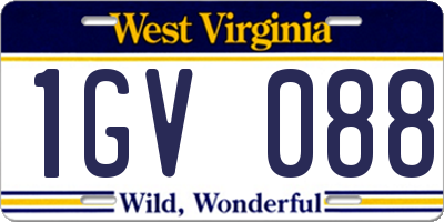 WV license plate 1GV088