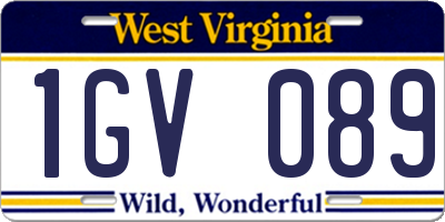 WV license plate 1GV089