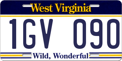 WV license plate 1GV090