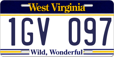 WV license plate 1GV097