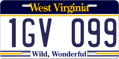 WV license plate 1GV099