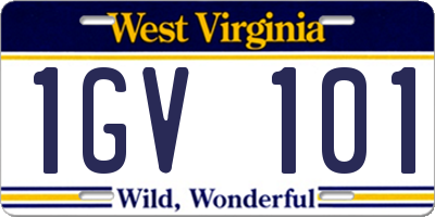 WV license plate 1GV101