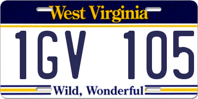 WV license plate 1GV105