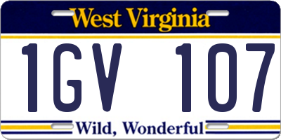 WV license plate 1GV107