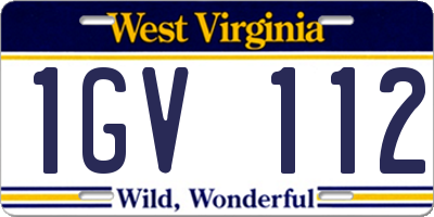 WV license plate 1GV112