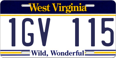 WV license plate 1GV115